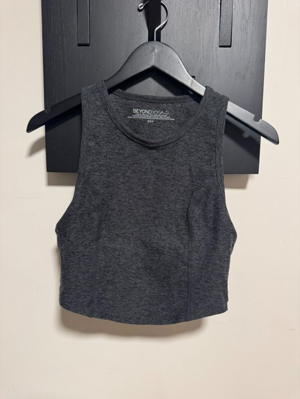 Beyond Yoga Spacedye Motivate Cropped Tank - Black-Charcoal / S